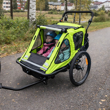 Cykelvagn för 1–2 barn – 2-i-1, 40 kg, 5-punktsbälte