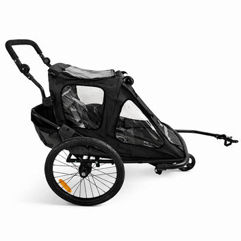 Pyöräkärry 1–2 lapselle – 2-in-1, 40 kg, 5-pistevaljaat