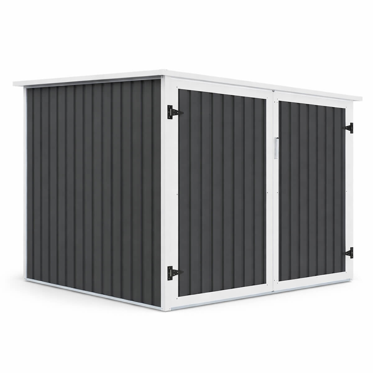 Pyöräkatos 4 pyörälle – 203 x 198 x 157 cm, lukittavat ovet, metallivaja