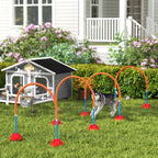 Koiran agility-portit 4 kpl, leveys säädettävä 95–114 cm, täytettävät jalustat, sininen/oranssi