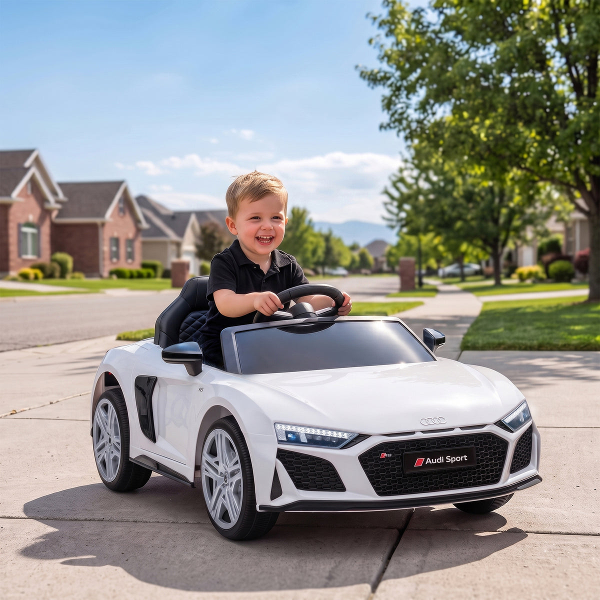 Lasten sähköauto Audi R8 Spyder, litiumakku, kaukosäädin, takajousitus, 3–6 v, valkoinen