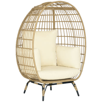 Syvä korituoli rottinkikuviolla ja pehmeillä tyynyillä, khaki/beige