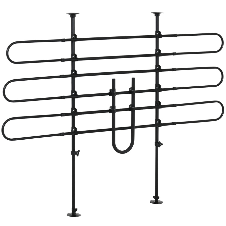 Koiraverkko autoon säädettävä, korkeus 85–120 cm ja leveys 87–135 cm, kolme teleskooppiputkea, musta