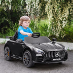 Lasten sähköauto Mercedes-AMG GT R 12V, kaukosäädin, valot ja musiikki, 3–6 v, musta
