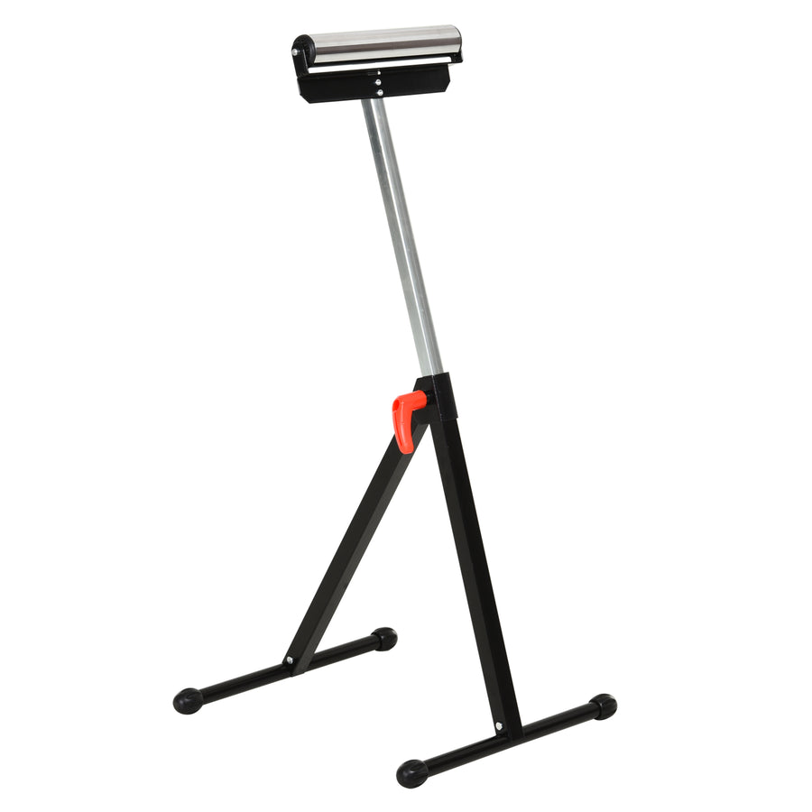 Rullateline työkappaleen tueksi, korkeus 68–110 cm, kokoontaitettava, kantavuus 90 kg