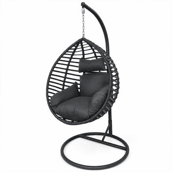 Hängstol med stativ 95 x 95 x 197 cm – polyrotting, 100 kg, 8 cm stoppning
