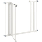 Koiraportti ilman porausta, automaattisesti sulkeutuva, leveys 74–87 cm, metalli, valkoinen
