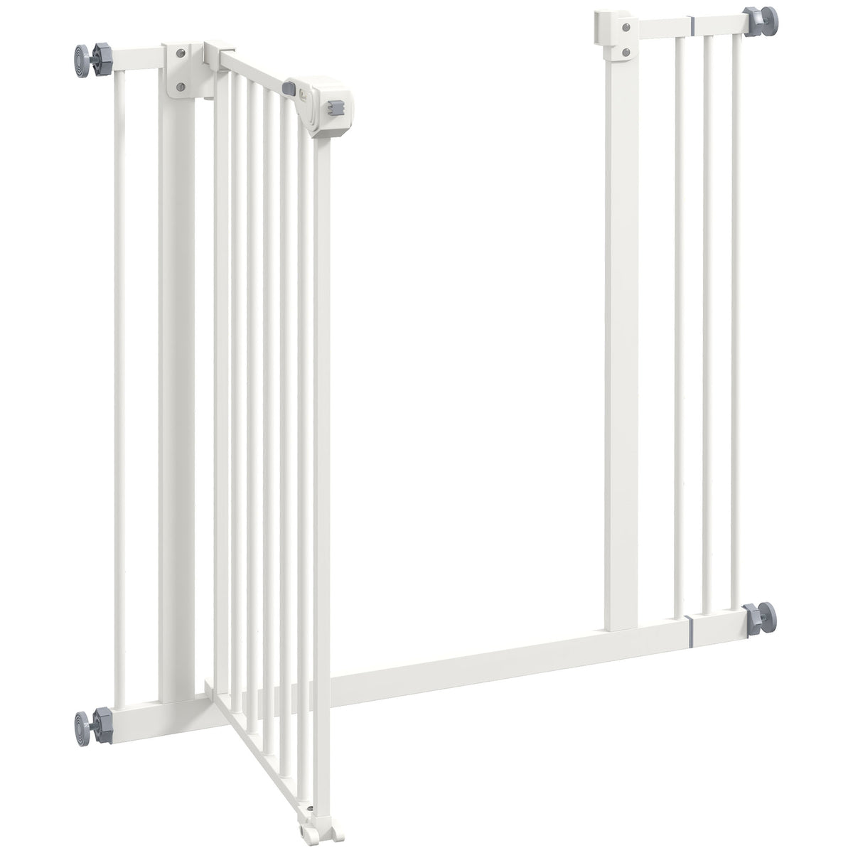 Koiraportti ilman porausta, automaattisesti sulkeutuva, leveys 74–87 cm, metalli, valkoinen