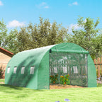 Vahvistettu tunnelikasvihuone 170 g/m² katteella, 4 x 3 x 2 m, vihreä
