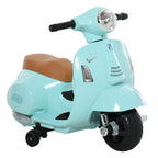 Lasten sähkömopo Vespa 6V irrotettavilla tukipyörillä, ajovalo ja äänitorvi, 1,5–3 v, vihreä