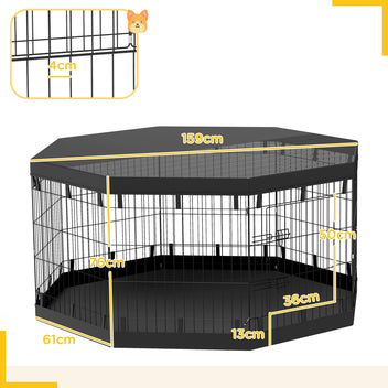 Pentuaitaus katolla ja pohjapressulla, 8 paneelia, 76 cm korkea, n. 2,5 m², musta