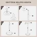 Keinuva satulatuoli, Korkeudensäätö, 34 x 34 x 68.5-83.5 cm, Ruskea