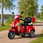 Senioriskootteri Li-ion-akulla, punainen – 60 km toimintasäde