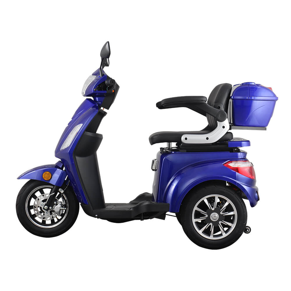 Senioriskootteri 1000 W, sininen – 45 km toimintasäde