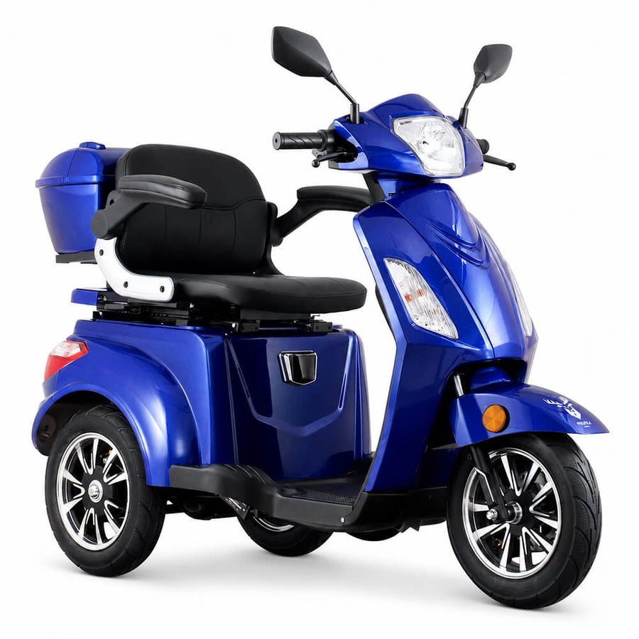Senioriskootteri 1000 W, sininen – 45 km toimintasäde