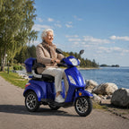 Senioriskootteri Li-ion-akulla, sininen – 60 km toimintasäde