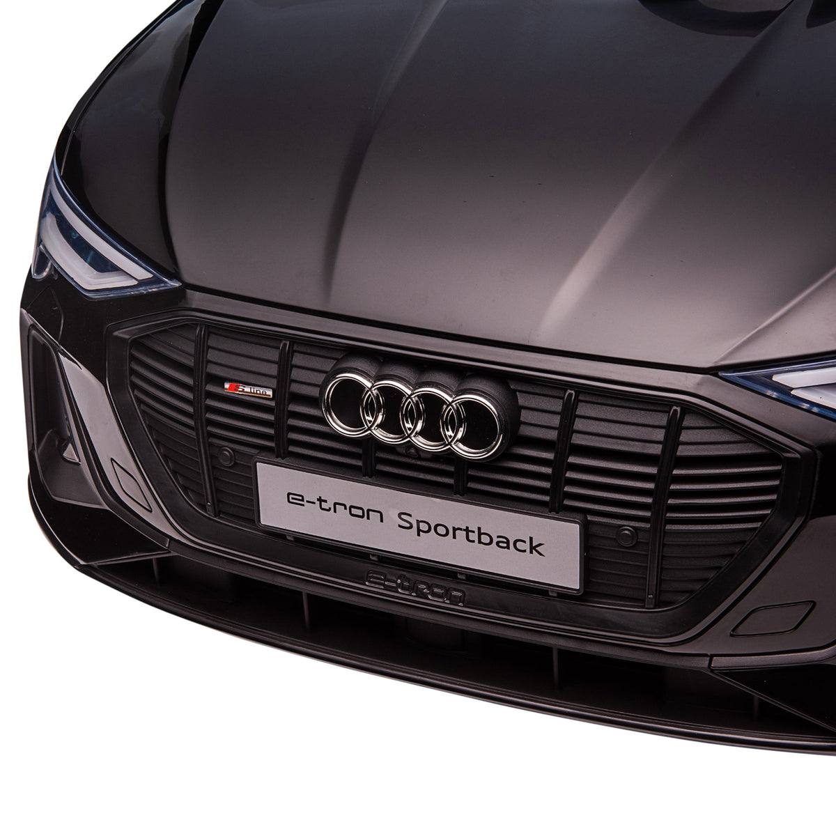 Lasten sähköauto Audi e-tron 12V, kaukosäädin, turvavyö ja musiikki, 3–5 v, musta