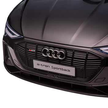Lasten sähköauto Audi e-tron 12V, kaukosäädin, turvavyö ja musiikki, 3–5 v, musta