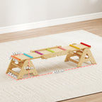 Lasten keinulauta ja tasapainopuomi 2-in-1, puu, 133 x 38 x 24 cm, 2–4 v