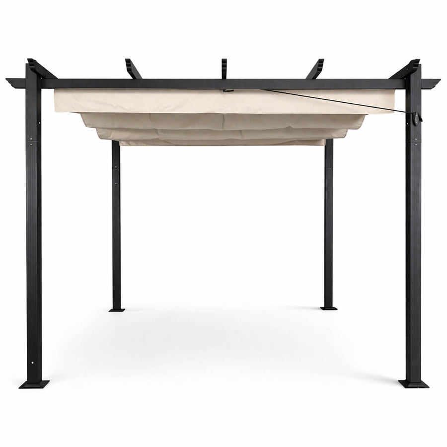 Pergola 3 x 3 m – liukuva kattokangas, alumiinirunko, 250 g PU-kangas