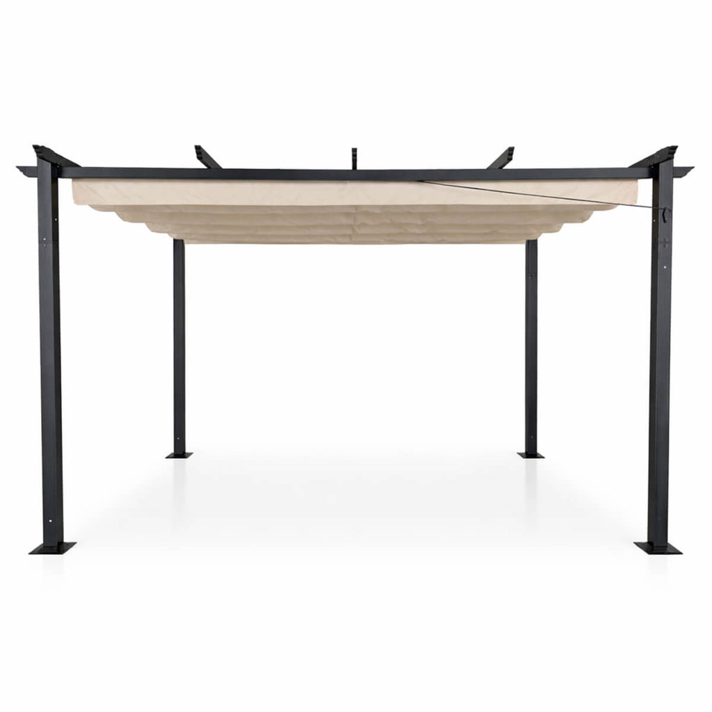 Pergola 3 x 4 m – öppningsbart taktyg, aluminiumram, 250 g PU-polyester