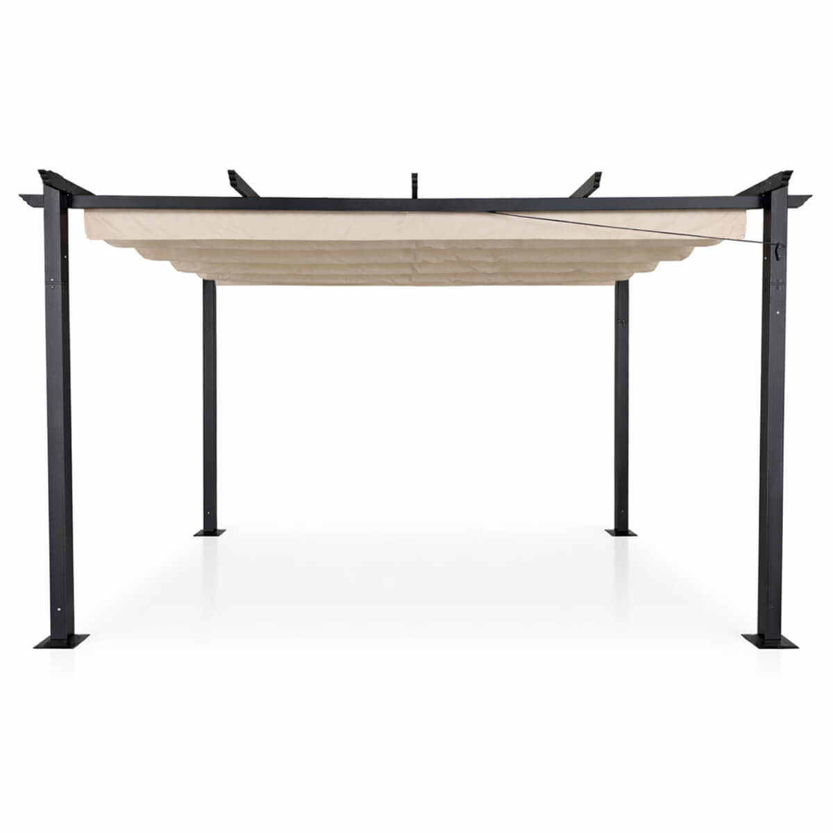 Pergola 3 x 4 m – avattava kattokangas, alumiinirunko, 250 g PU-polyesteri