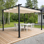 Pergola 3 x 4 m – öppningsbart taktyg, aluminiumram, 250 g PU-polyester
