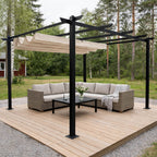 Pergola 3 x 4 m – öppningsbart taktyg, aluminiumram, 250 g PU-polyester