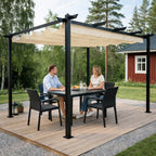 Pergola 3 x 4 m – öppningsbart taktyg, aluminiumram, 250 g PU-polyester