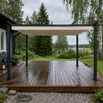 Pergola 3 x 4 m – avattava kattokangas, alumiinirunko, 250 g PU-polyesteri