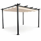 Pergola 3 x 4 m – öppningsbart taktyg, aluminiumram, 250 g PU-polyester