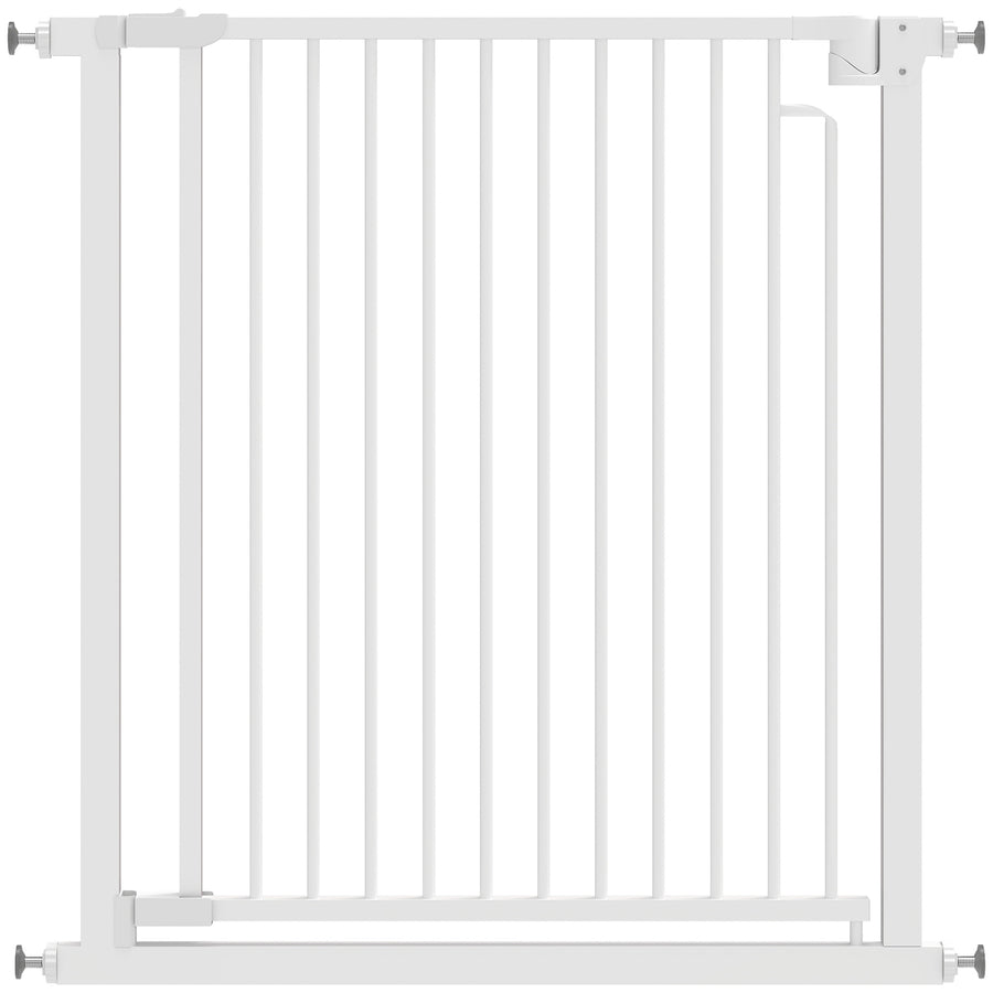 Turvaportti lapsille ja koirille, automaattisesti sulkeutuva, ilman porausta, 76–80 x 76 cm, valkoinen