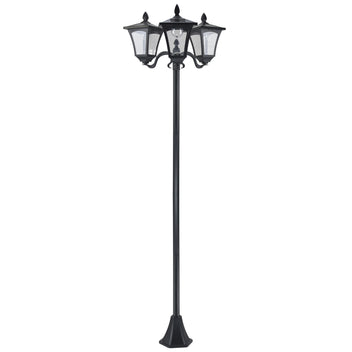 Aurinkokennopylväsvalaisin kolmella lyhdyllä, 182,5 cm, musta