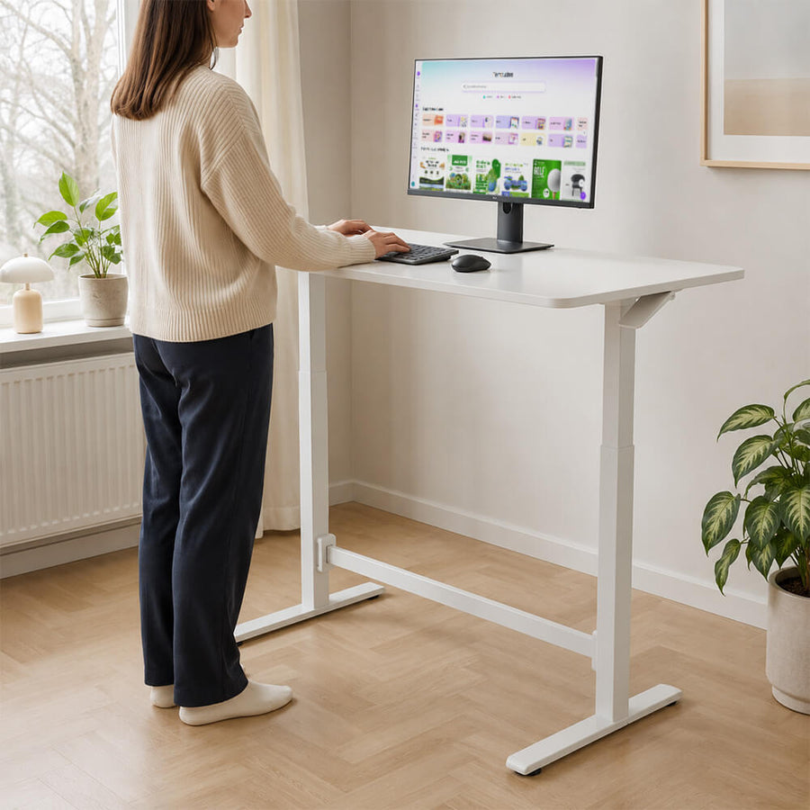 Säätöpöytä kaasujousella 120 x 60 cm – 70–115 cm, johdoton, 20 kg