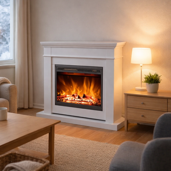 Sähkötakka Solaro 750/1500W – 109 x 26 x 94 cm, ajastin, valkoinen