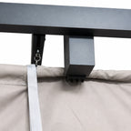 Seinäkiinnitteinen pergola 300 x 260 cm – liukuva katto, alumiinirunko, harmaa