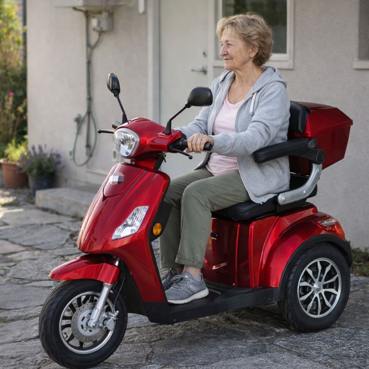 Pohjola Motors Senioriskootteri Varashälyttimellä 1000W, 48V20AH, Punainen