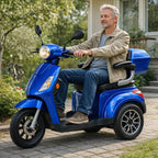 Arktis Motors Senior Scooter med larm 1000 W, 25 km/h, 48 V 20 AH, blå