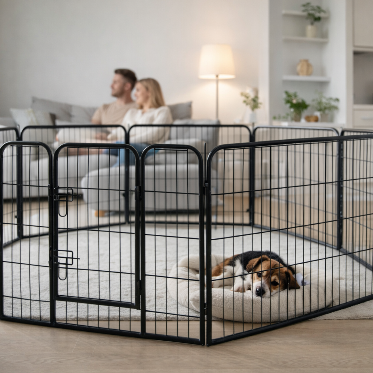 Pentuaitaus 8 palaa 77 x 100 cm – teräs, muotoiltava rakenne, musta