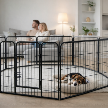 Pentuaitaus 8 palaa 77 x 100 cm – teräs, muotoiltava rakenne, musta