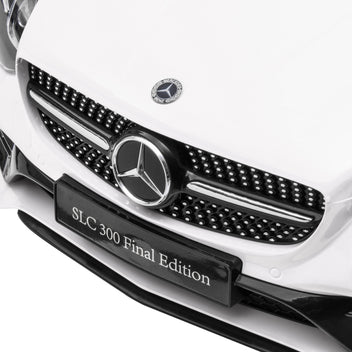 Lasten sähköauto Mercedes SLC 300, kaukosäädin, LED-valot ja musiikki, 3–6 v, valkoinen