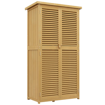 Lukittava puutarhakaappi kahdella ovella, 87 x 46,5 x 160 cm, vaaleankeltainen