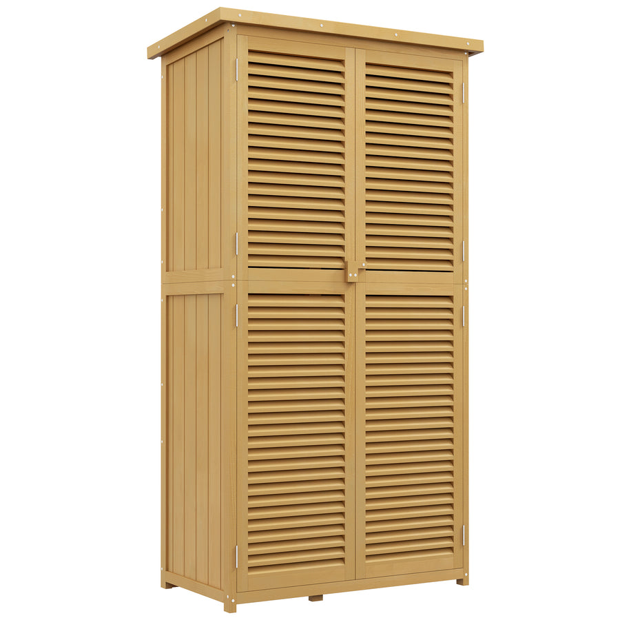 Lukittava puutarhakaappi kahdella ovella, 87 x 46,5 x 160 cm, vaaleankeltainen