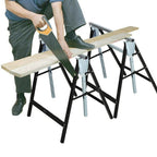 Telinepukki 2 kpl kevyt, PP-jalkasuojat, korkeus 80–130 cm, kantavuus 200 kg, 68 x 56 cm, musta