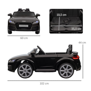 Lasten sähköauto Audi TT RS Roadster, kaukosäädin, musiikki ja LED, 3–5 v, musta