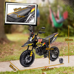 Lasten sähkömoottoripyörä Aprilia 12V, tukipyörät, iskunvaimentimet, USB, 3–8 v, keltainen