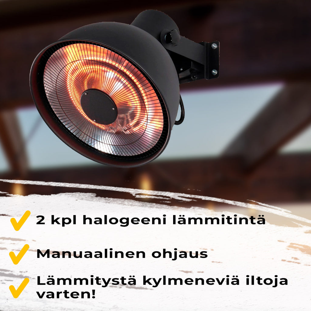 FORNORTH TERASSILÄMMITIN WALL HEATER DELUXE 2000W, MUSTA