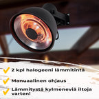 FORNORTH TERASSILÄMMITIN WALL HEATER DELUXE 2000W, MUSTA