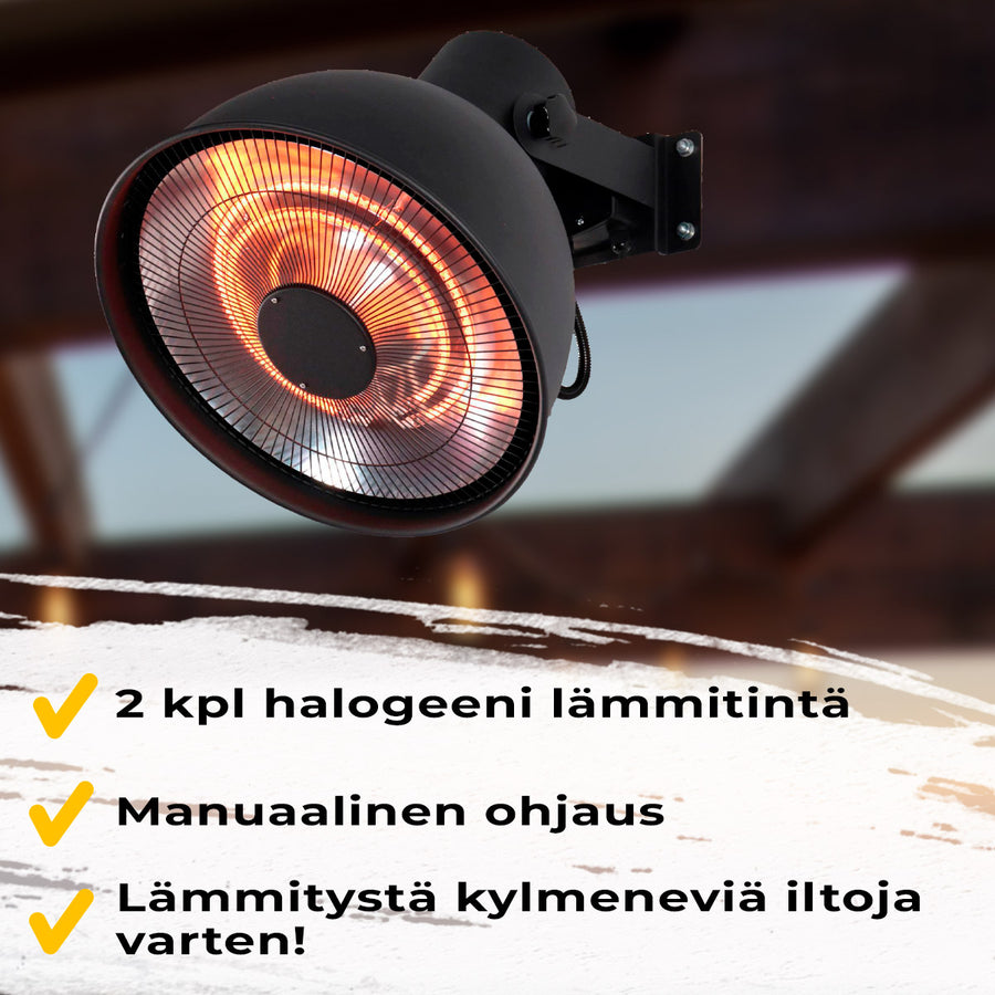 FORNORTH TERASSILÄMMITIN WALL HEATER DELUXE 2000W, MUSTA