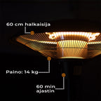 FORNORTH TERASSILÄMMITIN STANDING HEATER PREMIUM 2000W, MUSTA